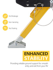 SPARKWHIZ installed on RV step illustrating reduced wobble and steadier step entry