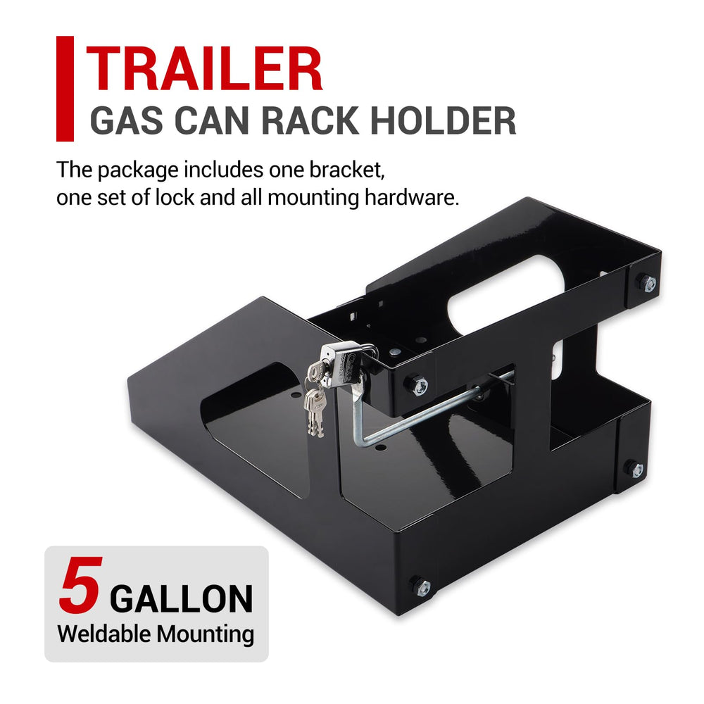 SPARKWHIZ bracket mounted on a landscape trailer for safe fuel transport