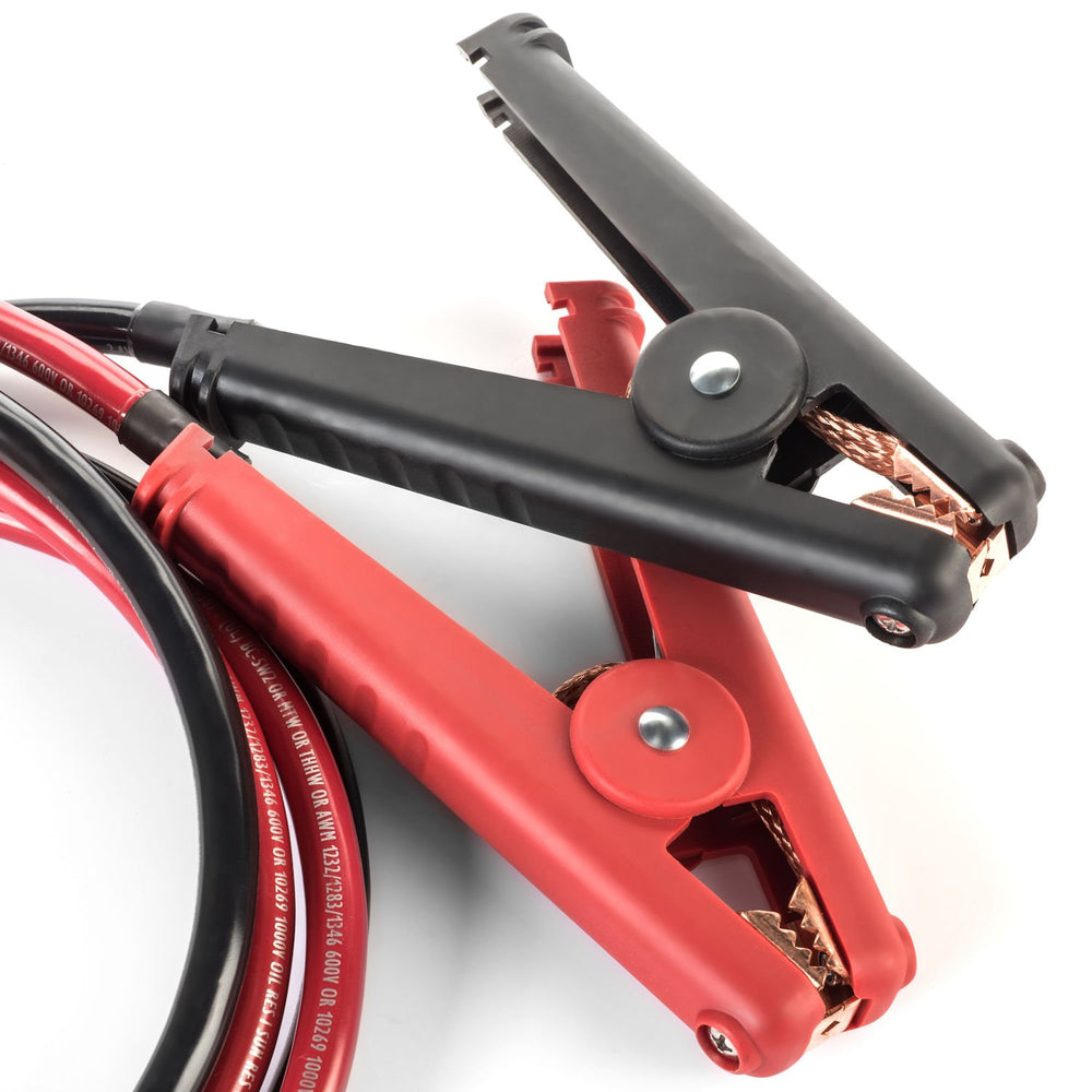 Spartan Power clamp jaw close-up showing serrated copper for improved contact