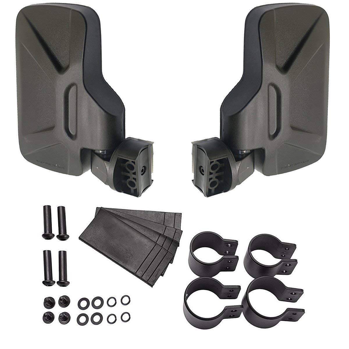 SPAUTO mirror folded after impact showing breakaway feature protecting mirror