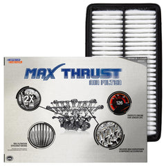 SPEARHEAD front view of Max Thrust filter showing fit and clean intake benefits