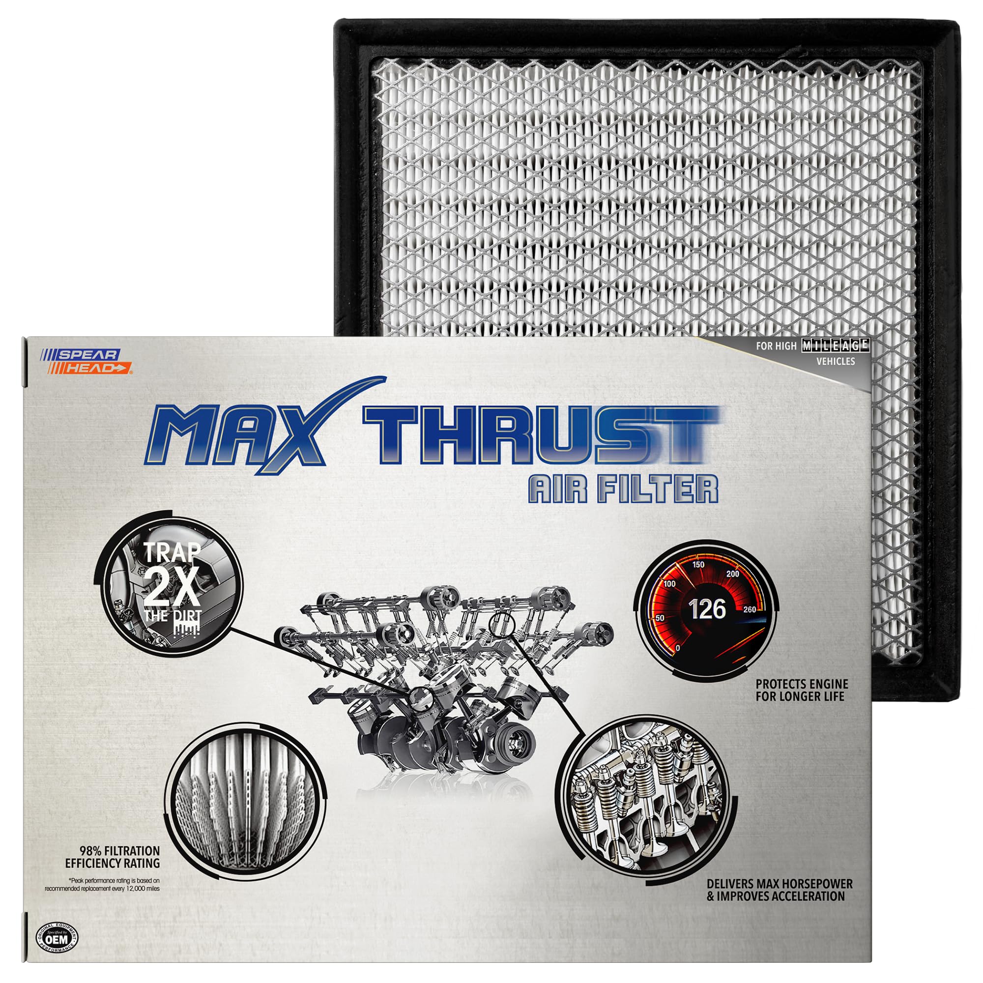 SPEARHEAD MT-440 front packaging showing OEM-fit benefits
