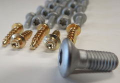 Specbolt closeup of torx flange bolts and washers showing plated finish and corrosion resistance