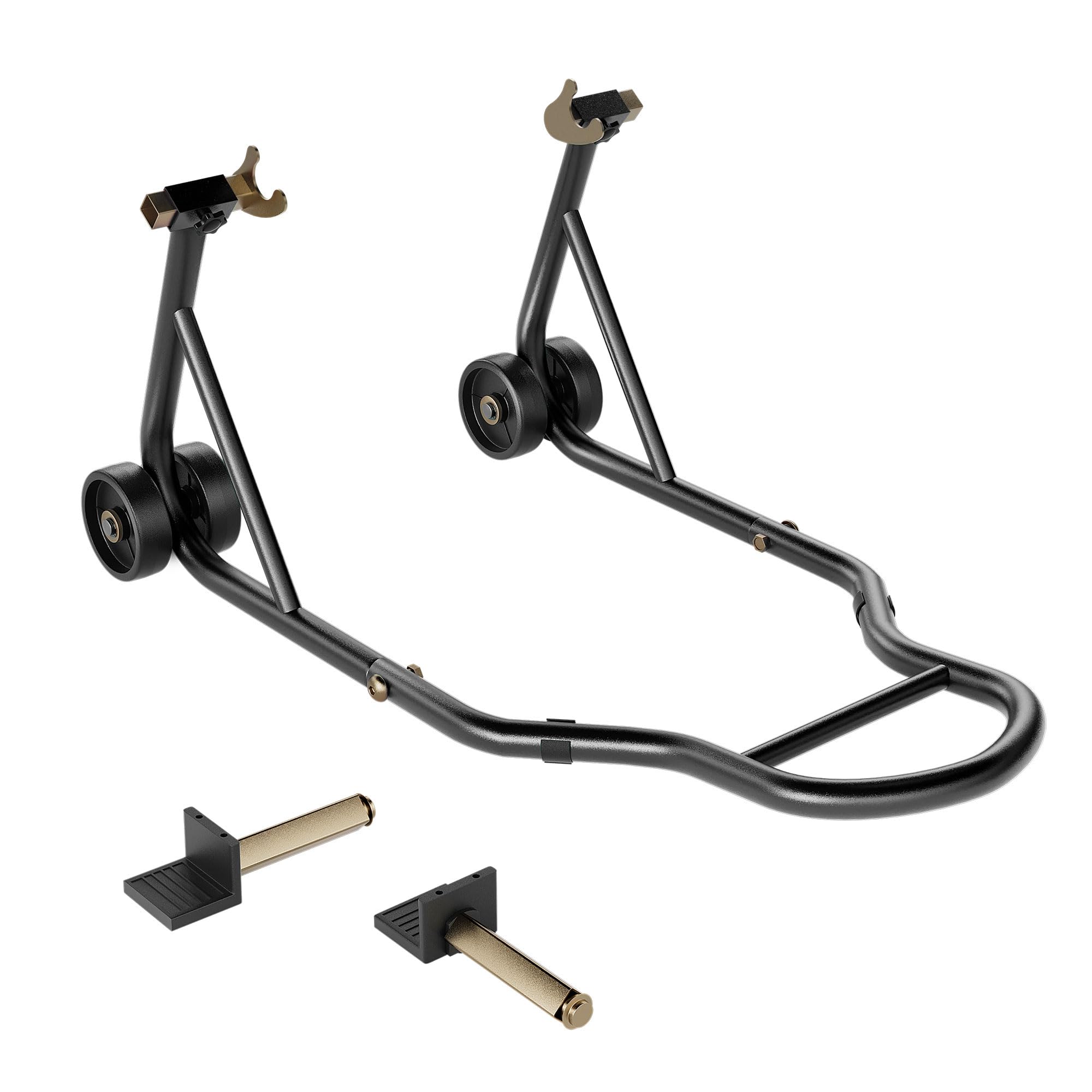 SPECSTAR front view of black rear stand showing sturdy triangular frame and reliable support