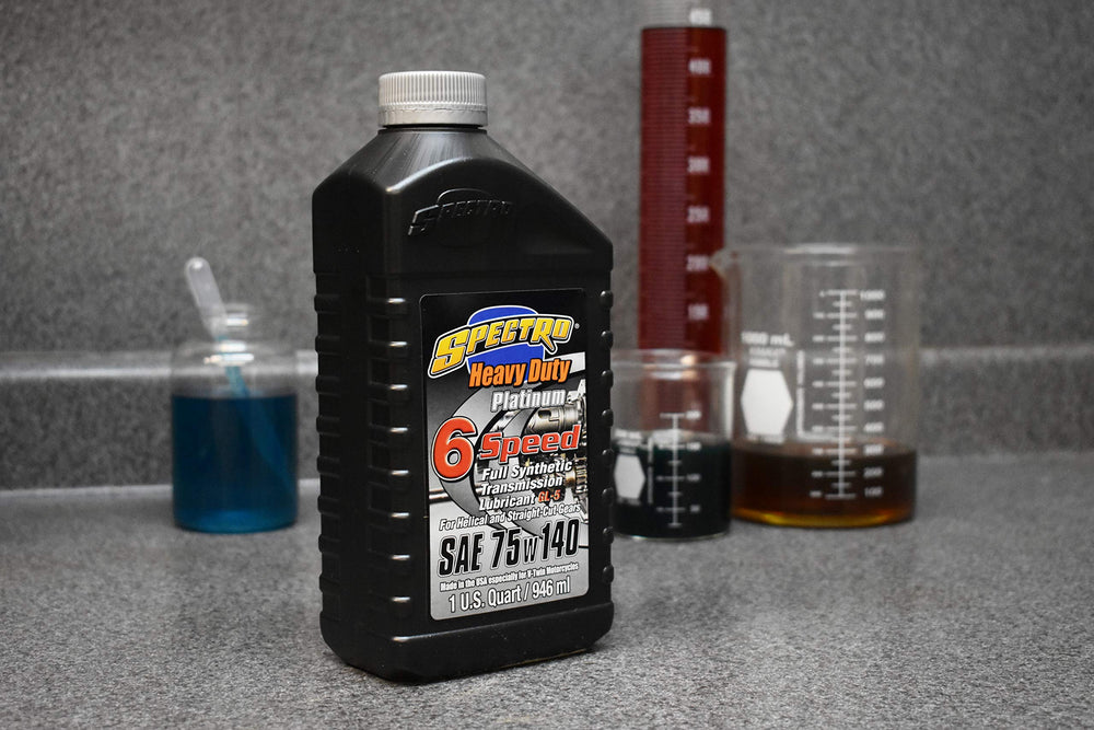 Spectro Oil being poured into a transmission showing smoother-shift benefit