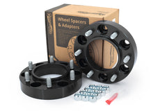 Spidertrax front view of black WHS007 spacer kit showing complete assembly and fit benefit