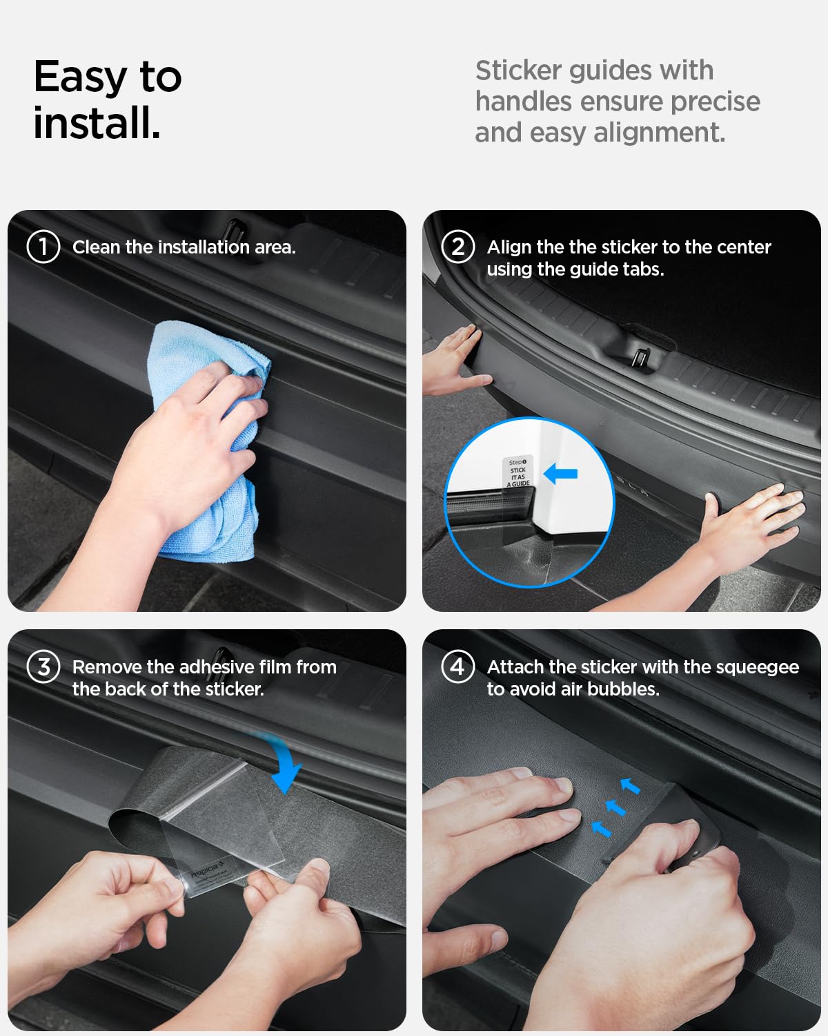 Spigen full-length waterproof adhesive strip closeup for long-lasting hold