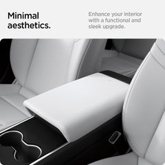 Spigen armrest installed in Tesla Model 3 interior for seamless look