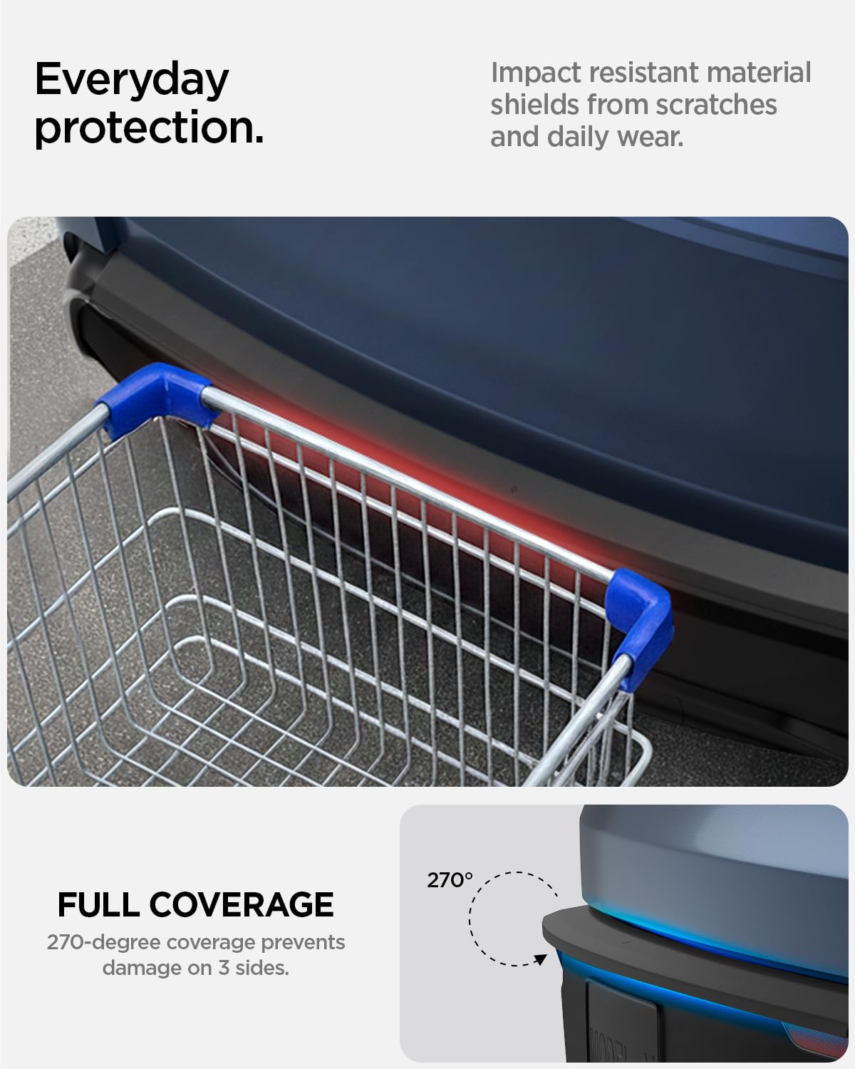 Spigen bumper protector on Model Y while loading groceries preventing scuffs