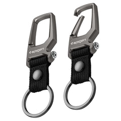 Spigen carabiner front view showing sleek design and compact carry benefit