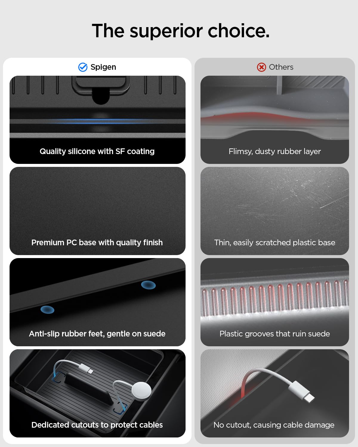 Spigen subtle carbon fiber accent detail adding premium cabin style
