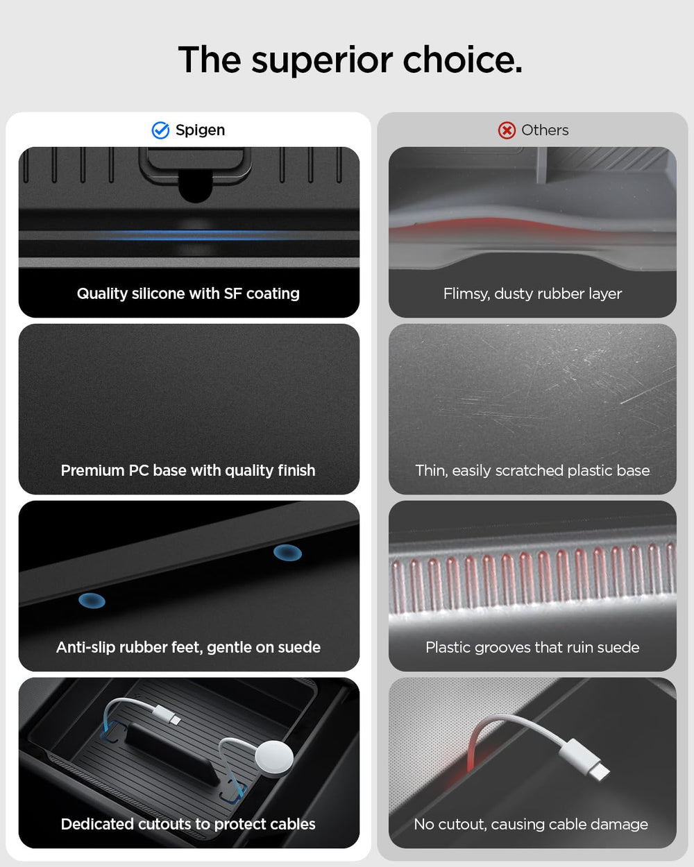 Spigen subtle carbon fiber accent detail adding premium cabin style
