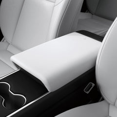 Spigen front view armrest cover in white showing clean fit and protection