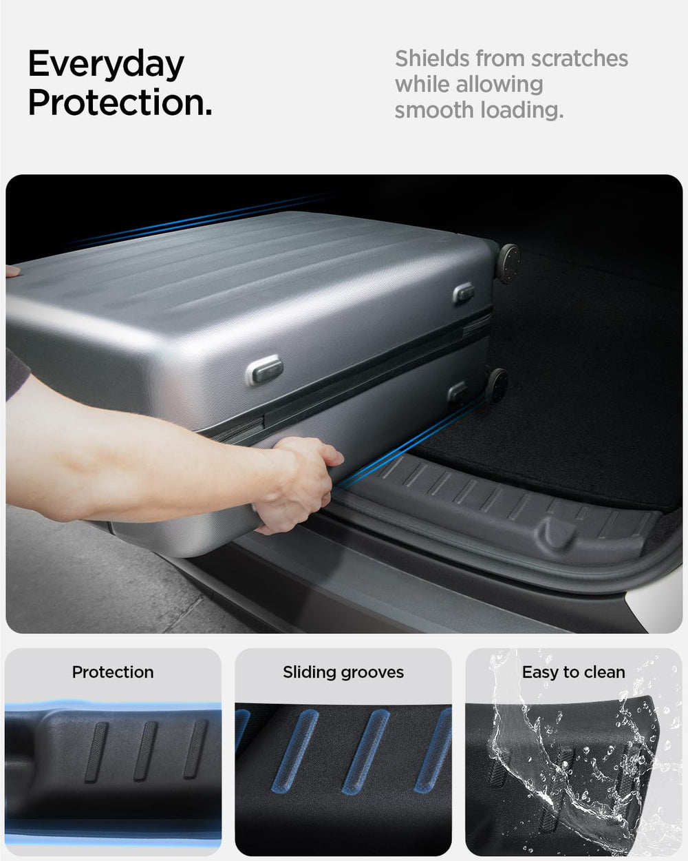 Spigen compatibility label highlighting felt trunk sill requirement for Juniper