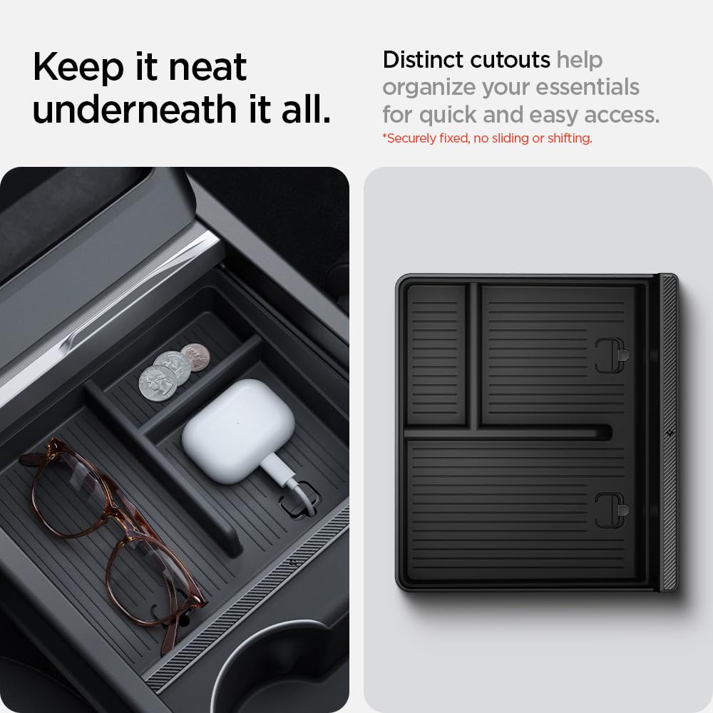 Spigen cable cutouts showing clean cable routing and clutter-free charging