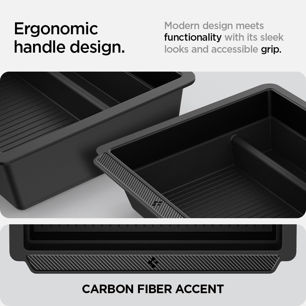 Spigen carbon fiber accent detail showing premium finish and subtle style boost