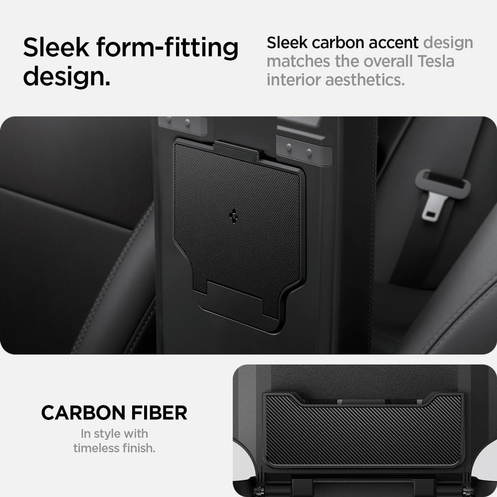 Spigen carbon-fiber detail close-up highlighting premium aesthetic benefit