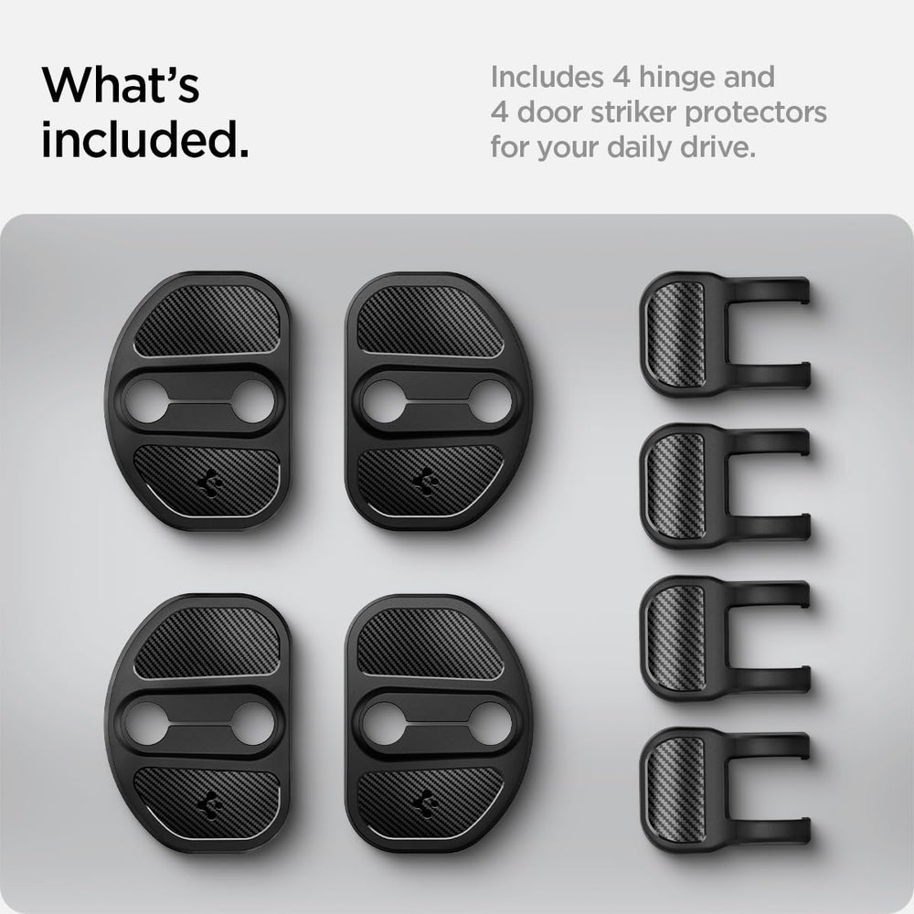 Spigen on open Tesla door in lifestyle shot adding polished look