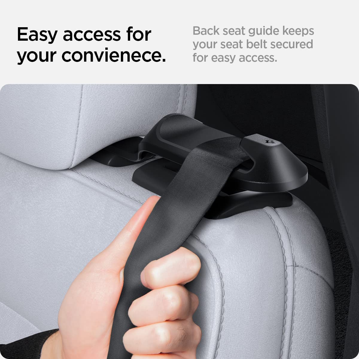 Spigen installed on Tesla Model Y rear seat lifting belt to protect upholstery