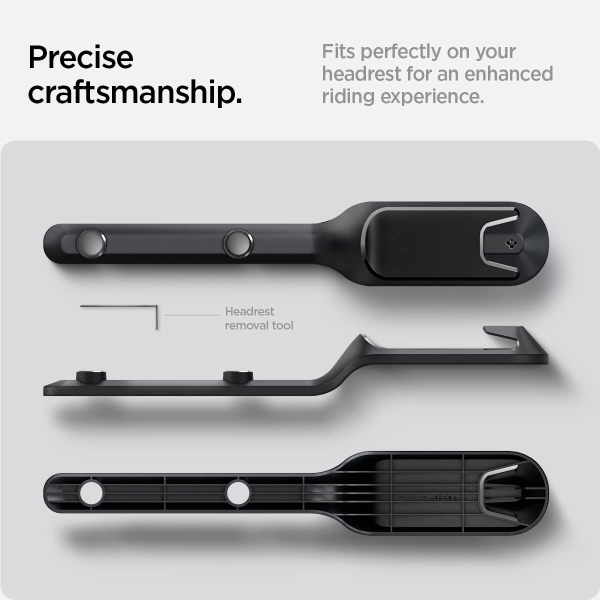 Spigen lifestyle shot in Model Y rear cabin improving tidiness and comfort