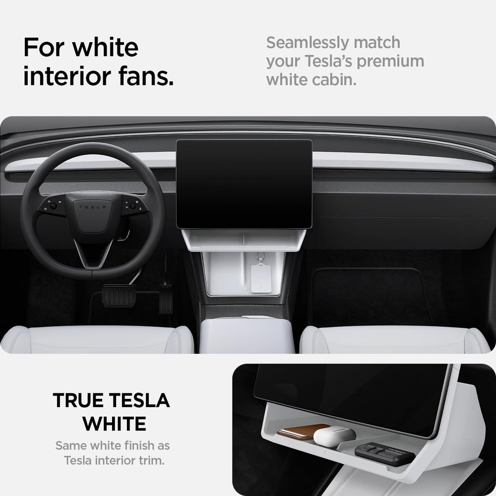 Spigen organizer installed in Tesla Model Y Juniper keeps essentials reachable