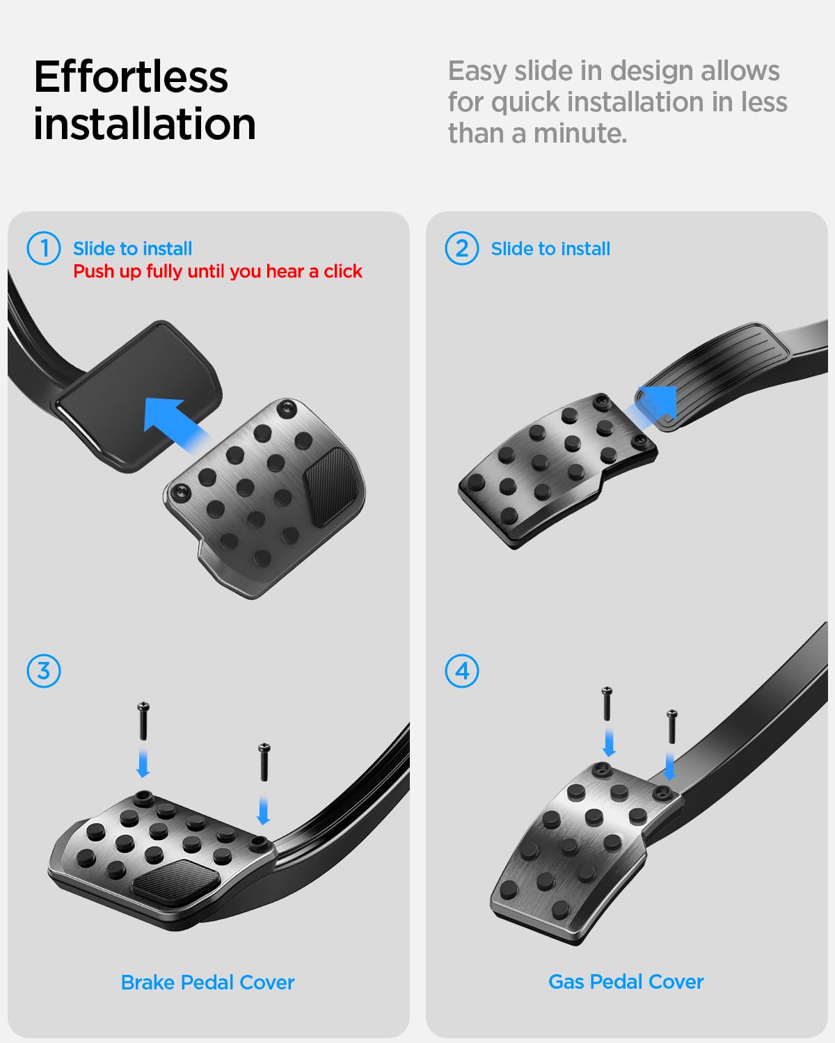 Spigen lifestyle shot of driver foot on pedal improving control and confidence