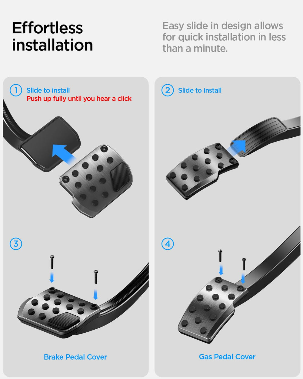 Spigen lifestyle shot of driver foot on pedal improving control and confidence