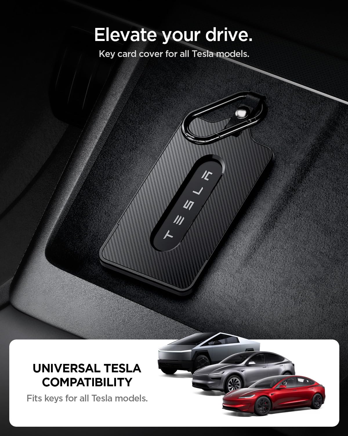 Spigen key card inserted in holder for secure, scratch-free carry