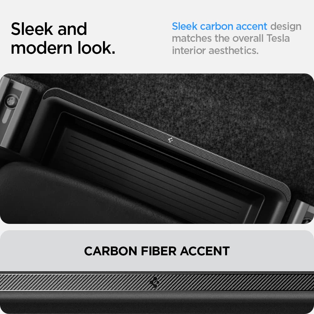 Spigen carbon fiber detail emphasizing sleek design and premium look benefit