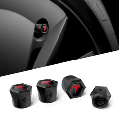 Spigen front view of red magnetic valve caps shows sleek design and protection