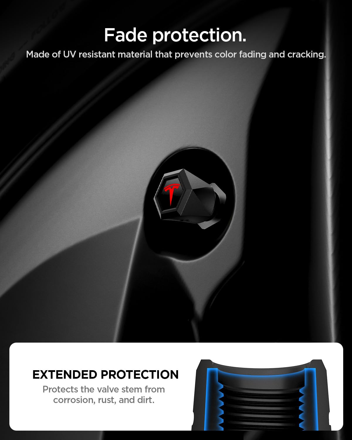 Spigen caps magnetically attached to wheel hub keeping caps secure