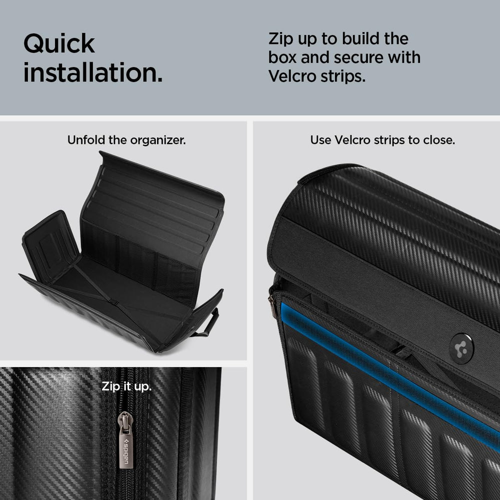 Spigen high-grip Velcro and hooks bottom showing non-slip anchoring benefit