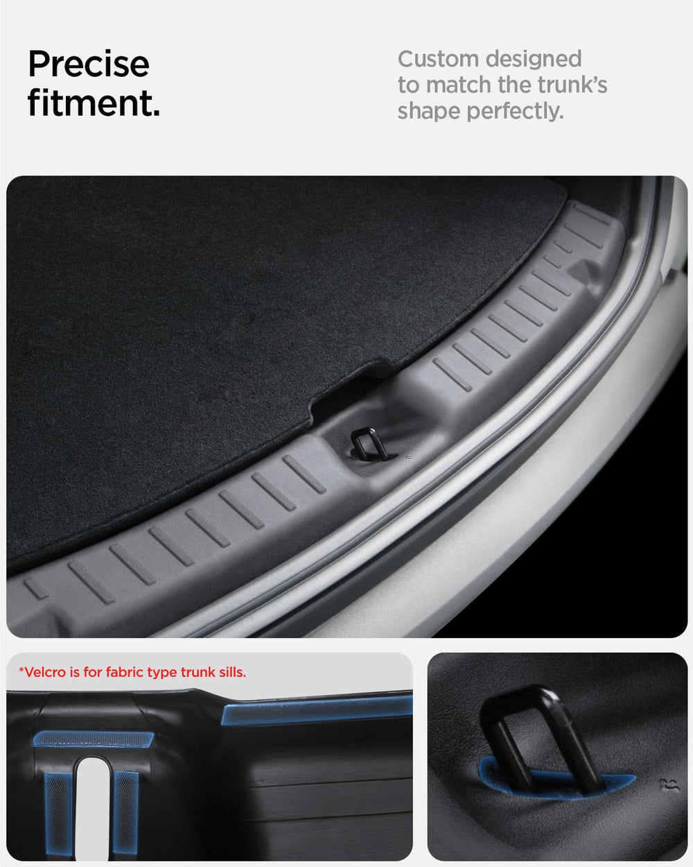 Spigen Velcro detail securing guard in place to prevent shifting