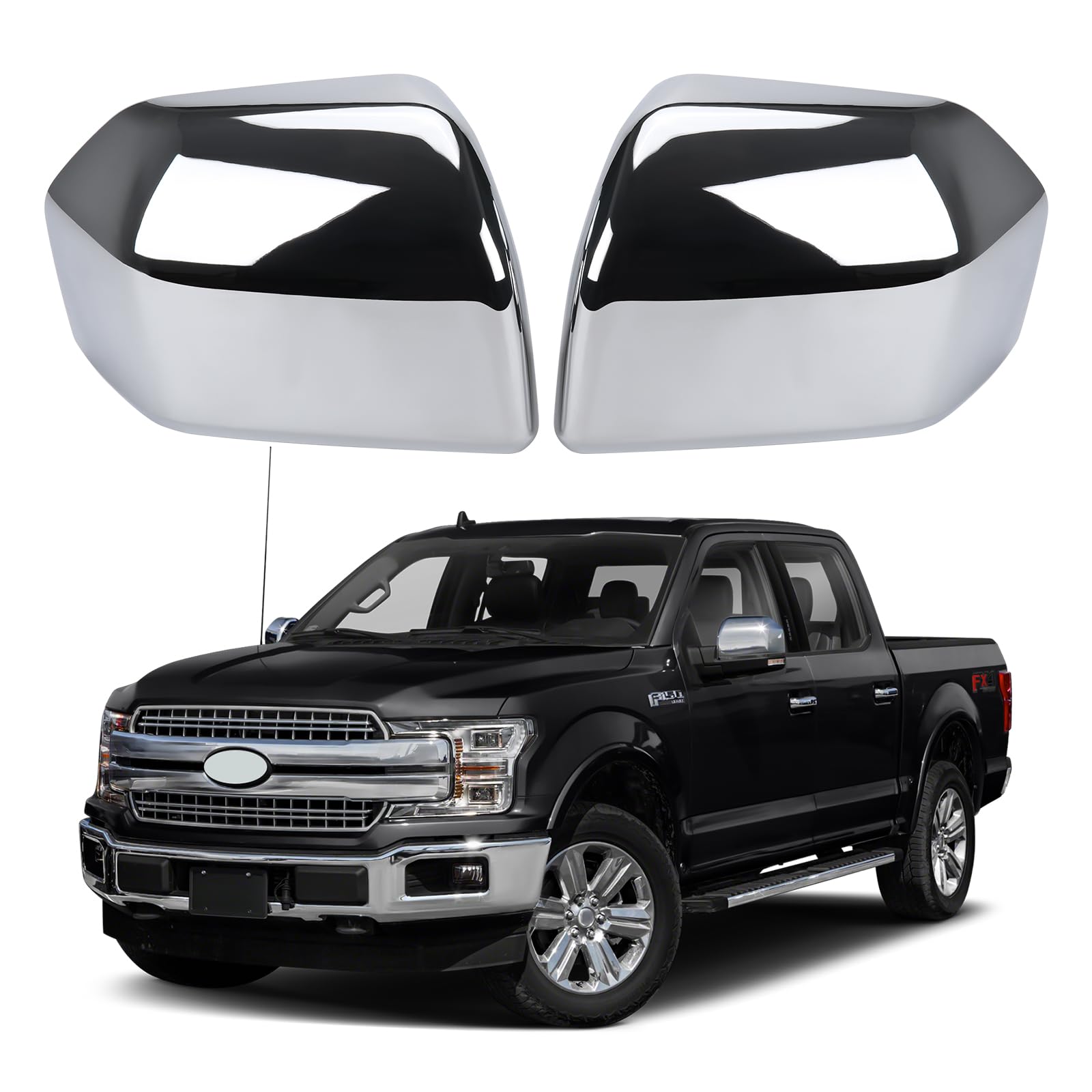 sportuli chrome side mirror covers front view shows polished look and instant upgrade