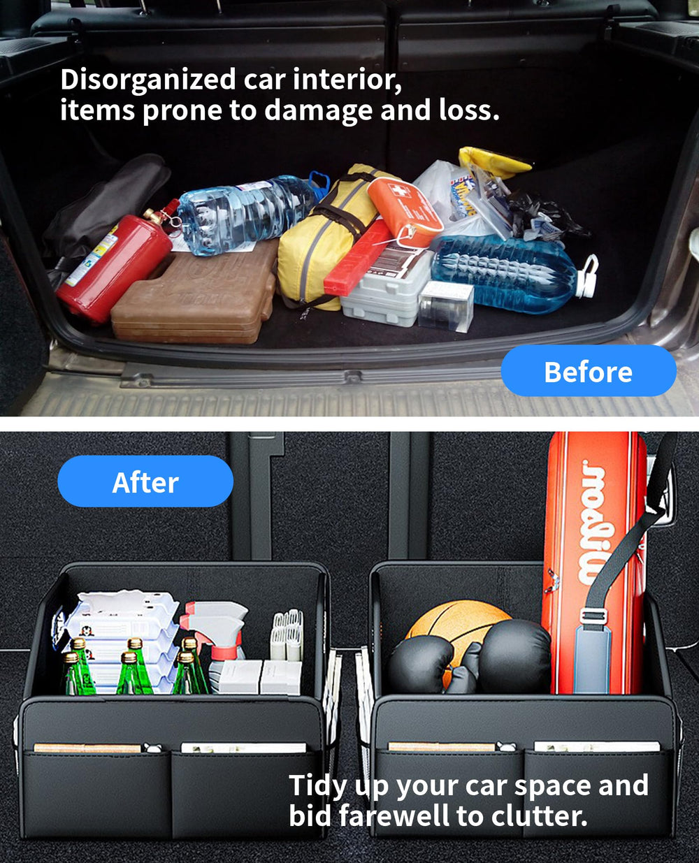 SportySizz interior with purse, snacks and gadgets arranged using removable dividers