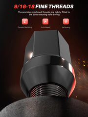 Sposuit lug nut with 22mm socket demonstrating easy installation advantage