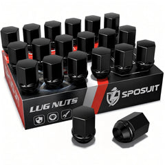Sposuit front view of 20-piece lug nut set showing complete kit and benefits