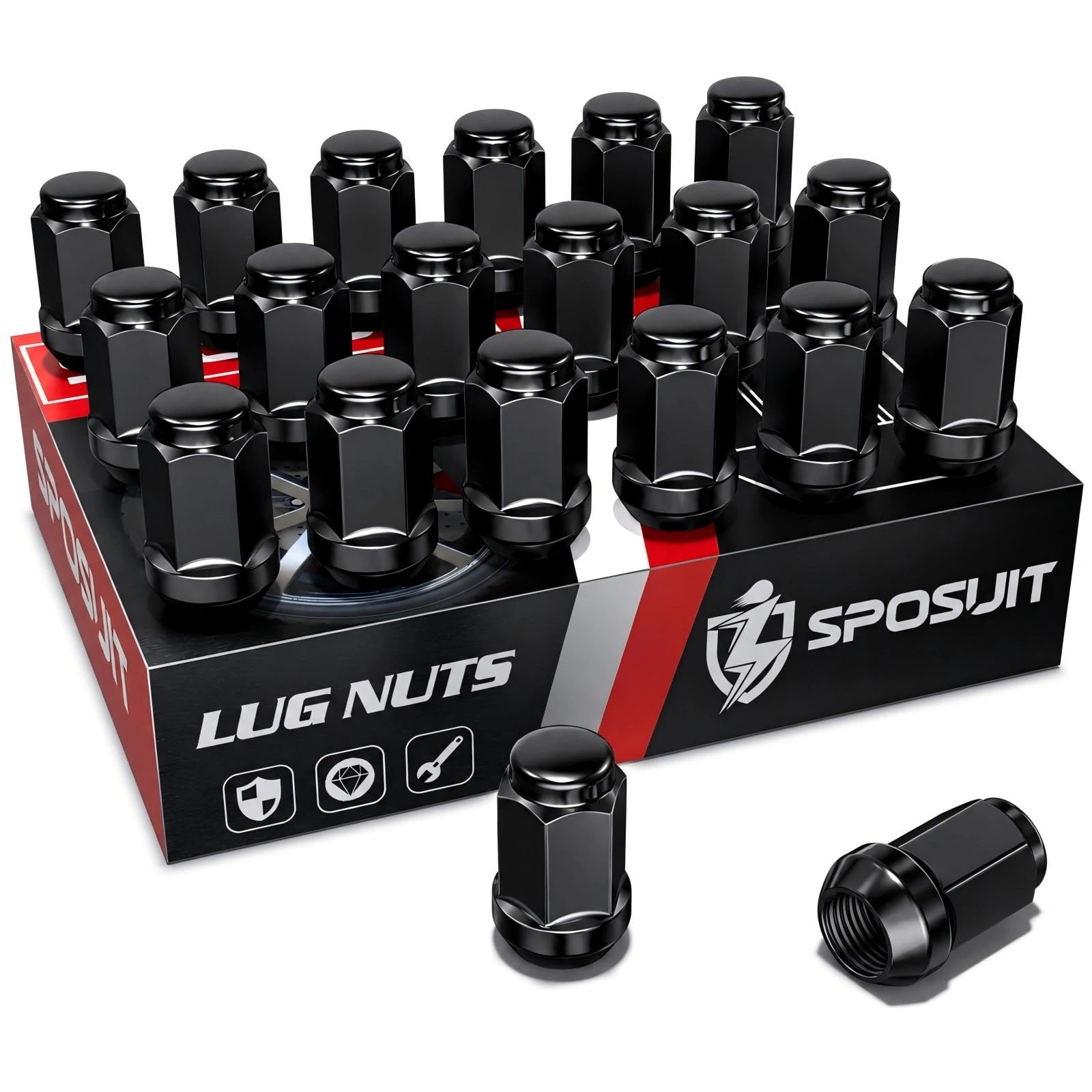 Sposuit front view showing full 20-piece set and black finish, durable replacement