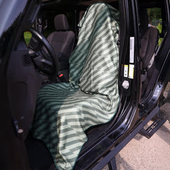 Sprints towel folded into built-in pocket for compact storage and easy transport benefit