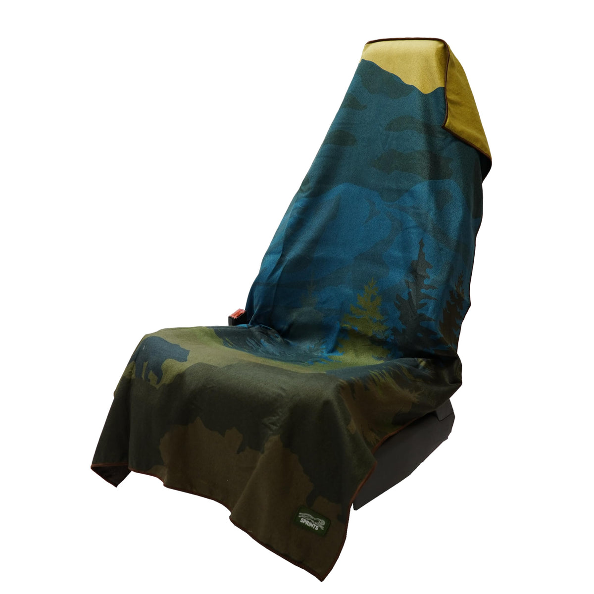 Sprints front view of full-sized towel shows coverage and lightweight benefit