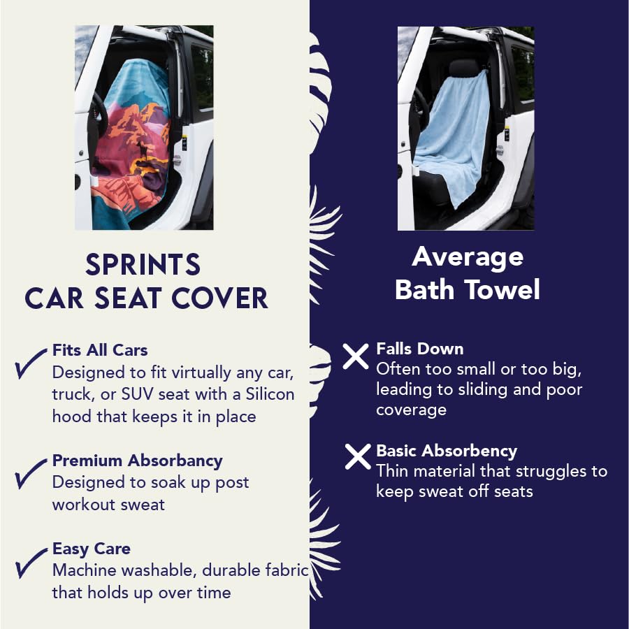 Sprints headrest pocket detail secures towel to car seats and chairs