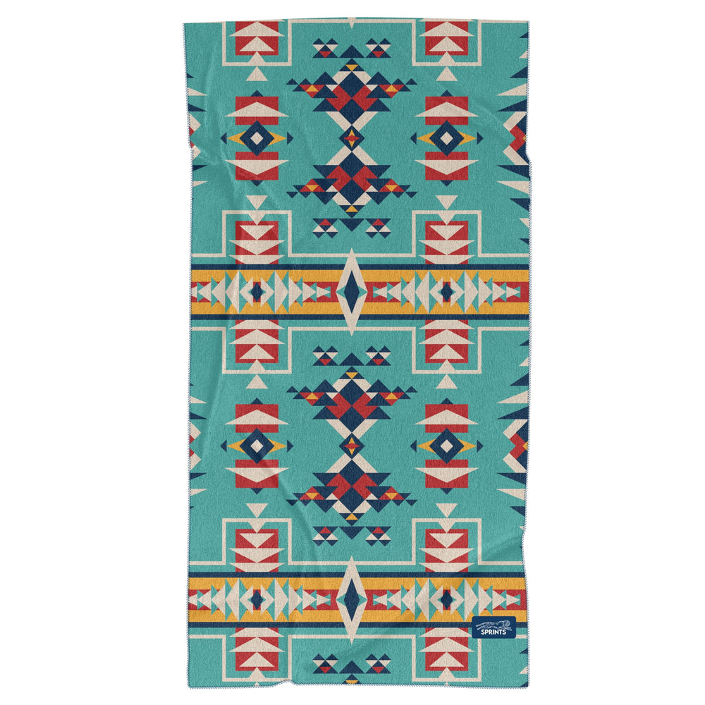 Sprints rolled compact towel highlighting easy packing and lightweight carry