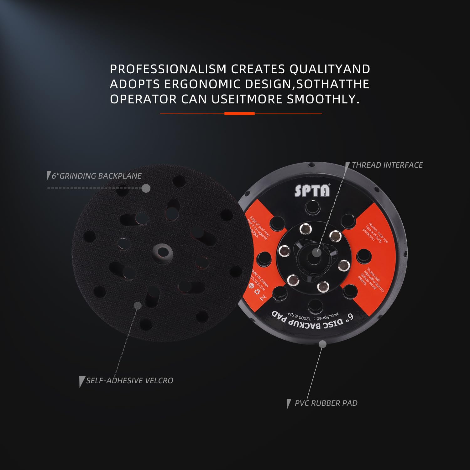 SPTA hook and loop surface close-up holding pads securely for fast changes
