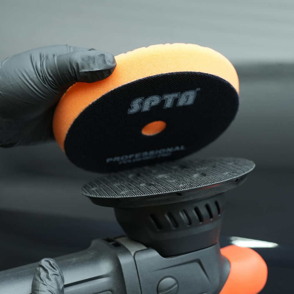 SPTA backing plate with foam pad attached for sanding and polishing versatility