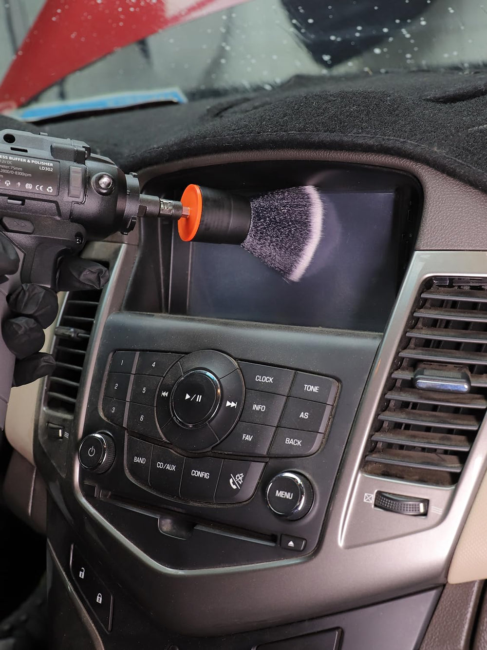 SPTA arranged brush heads showing replaceable cleaning options
