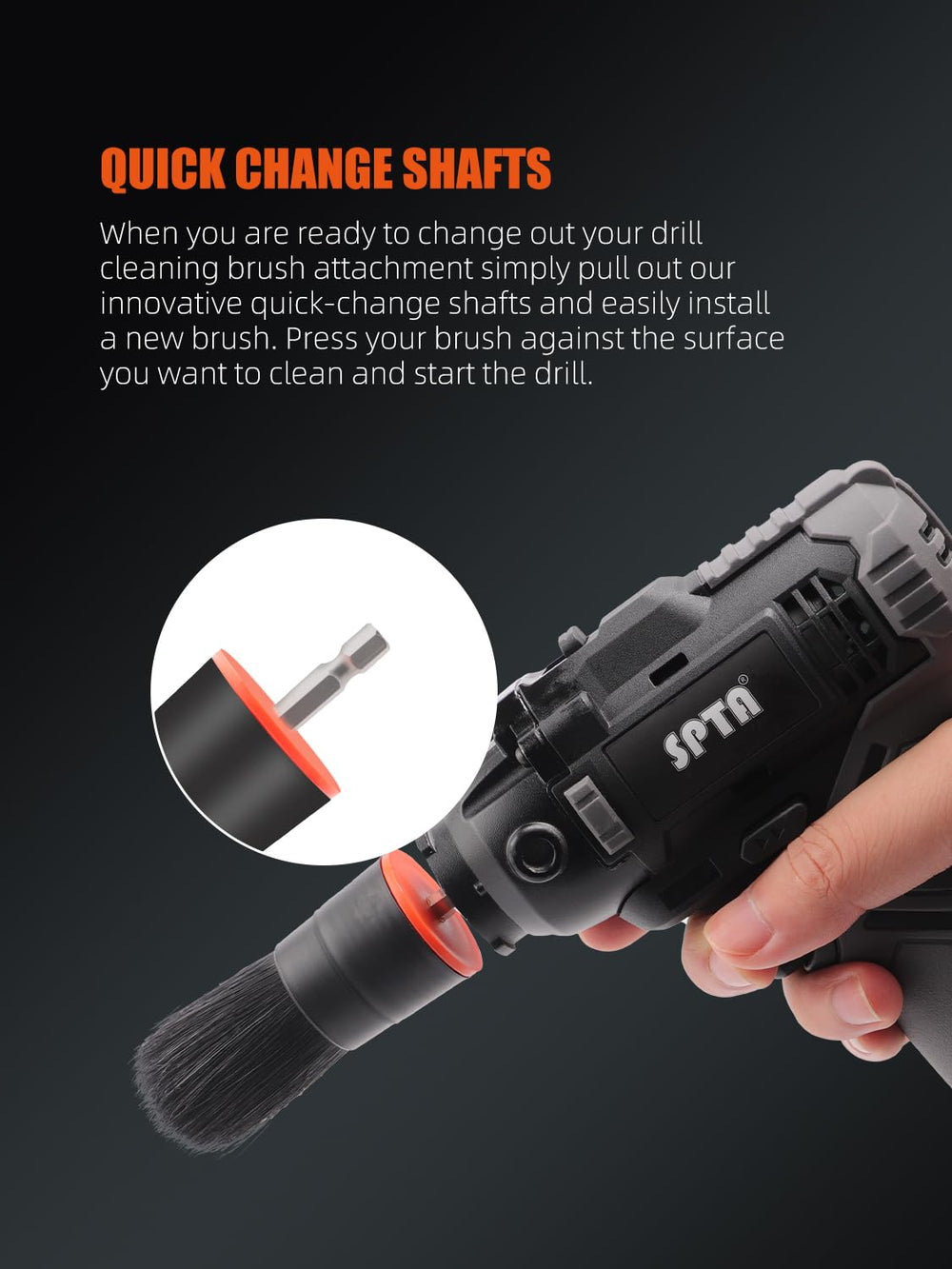 SPTA cleaning car vent with brush to remove trapped dust