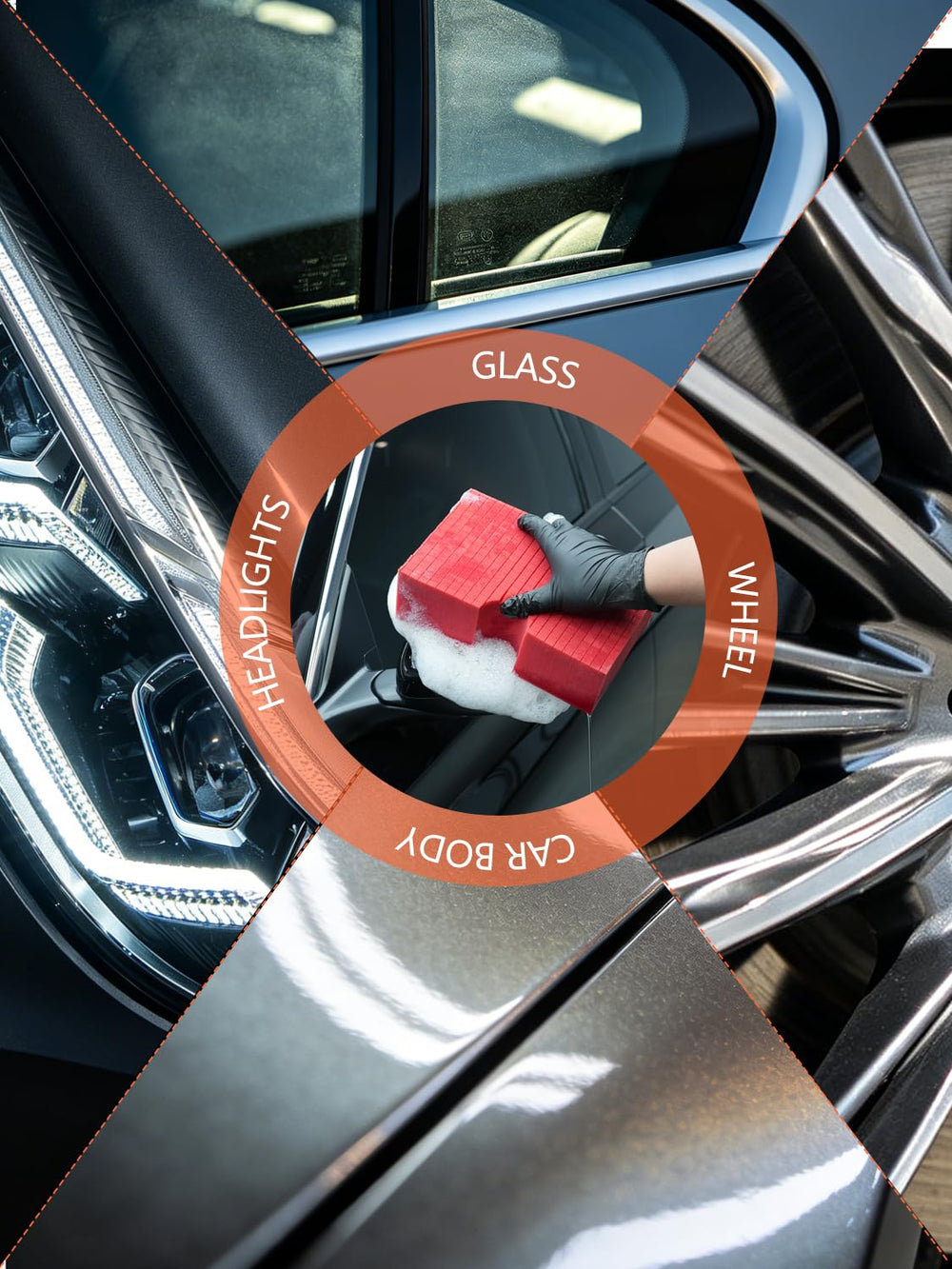 SPTA sponge used on wheel rim capturing grit away from paint surfaces
