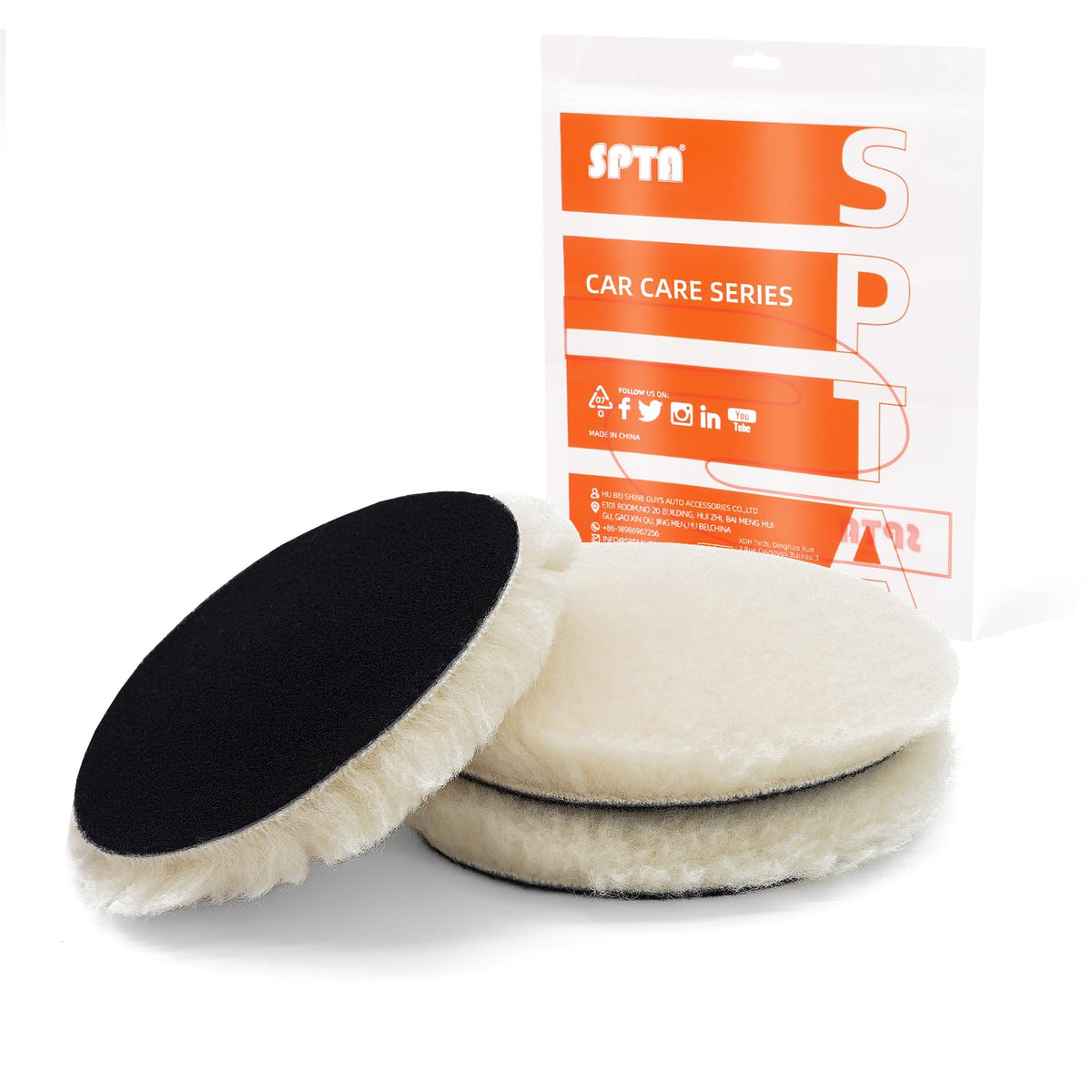 SPTA front packaging showing 3 wool buffing pads and brand clarity