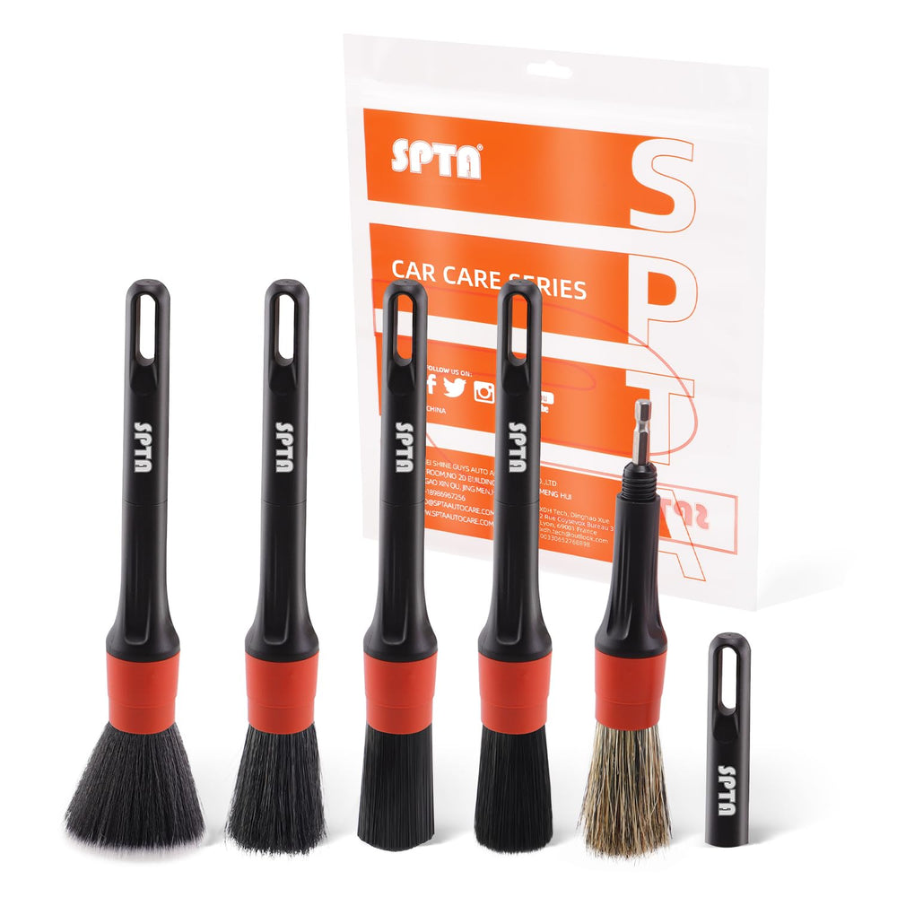 SPTA front view of brush set packaging showing included five brushes