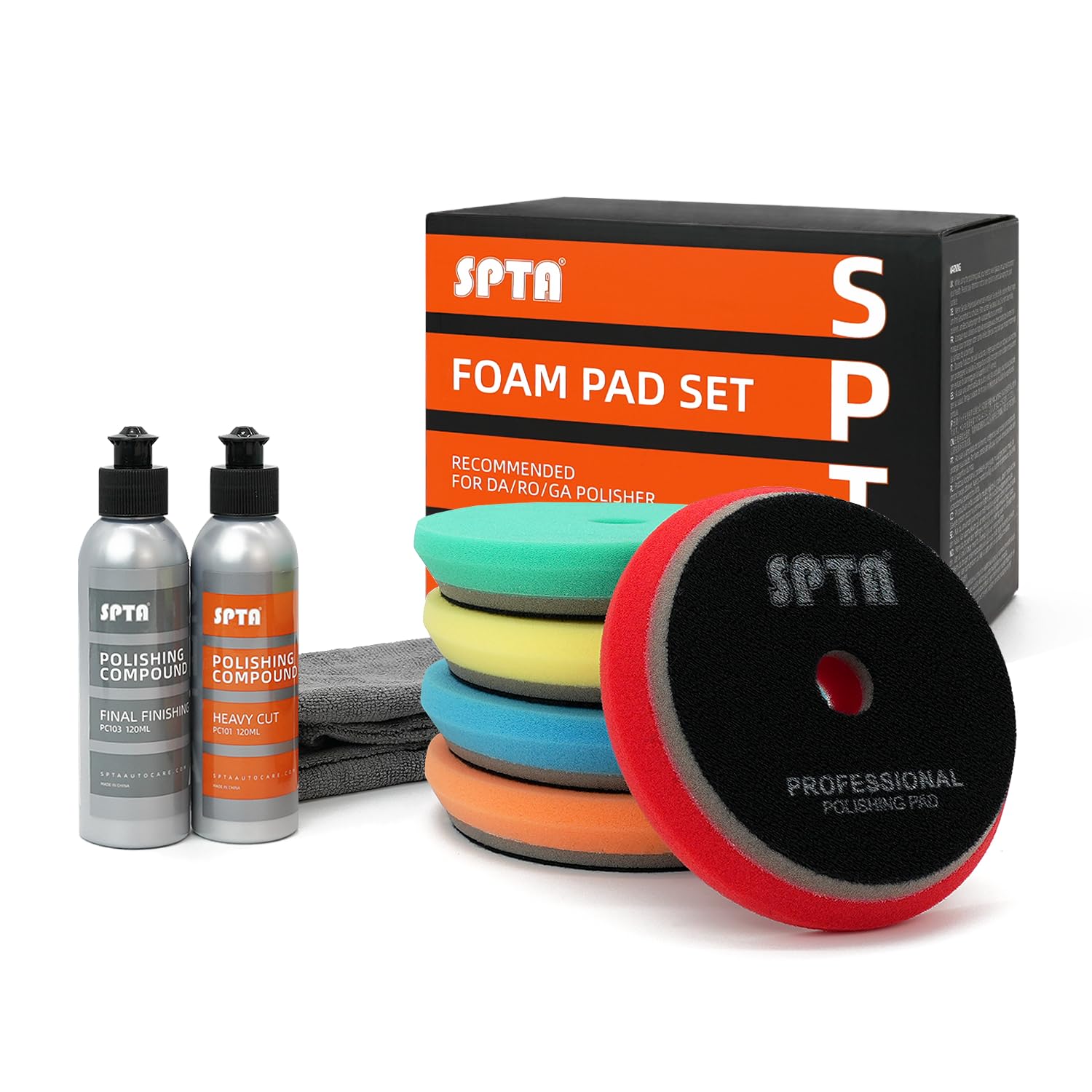 SPTA polishing setup in garage demonstrating professional results